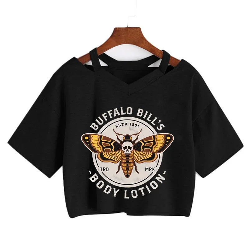 Y2K Graphic Cropped T-Shirt for Women | Harajuku Gothic Korean Style Tee