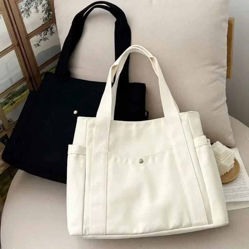 Canvas Large Capacity Shoulder Tote Bag