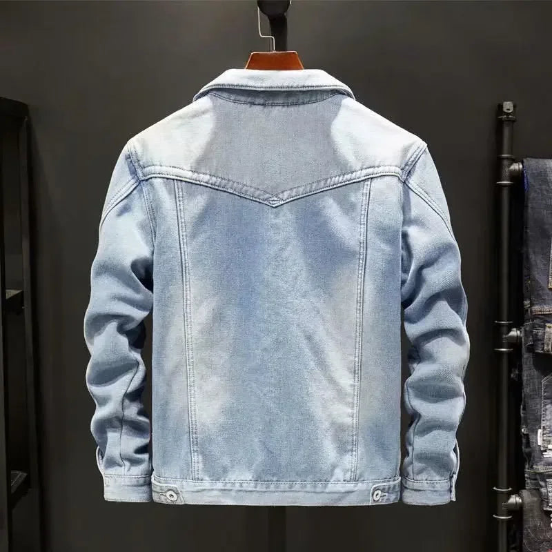Thickened Fleece-Lined Denim Jacket Men&