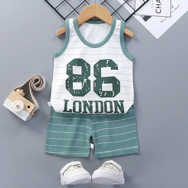 Kids Summer Vest & Shorts Set – Cotton Sleeveless Outfit