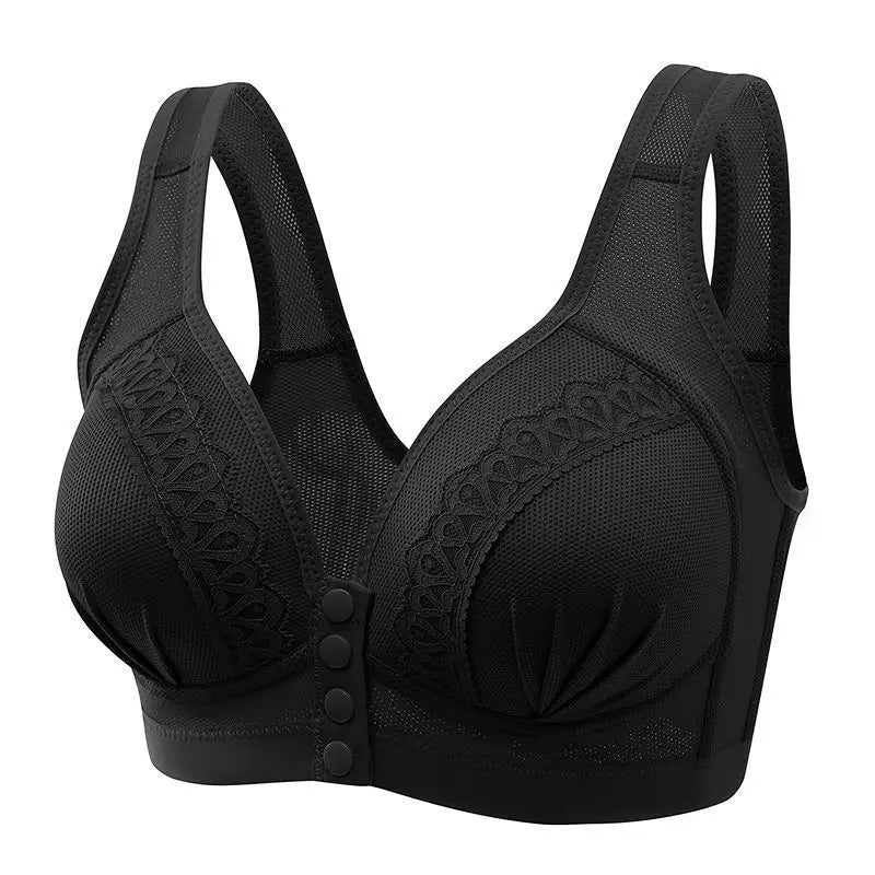 Gathering Breathable Mom Bras | Front Button, Wire-Free, Comfort Fit