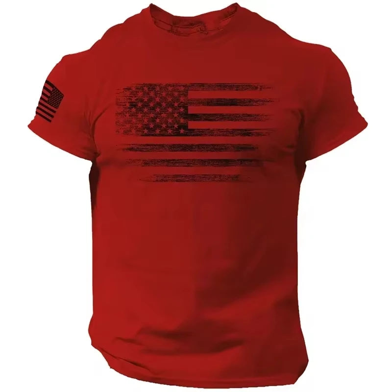 Men’s 3D USA Flag Print T-Shirt