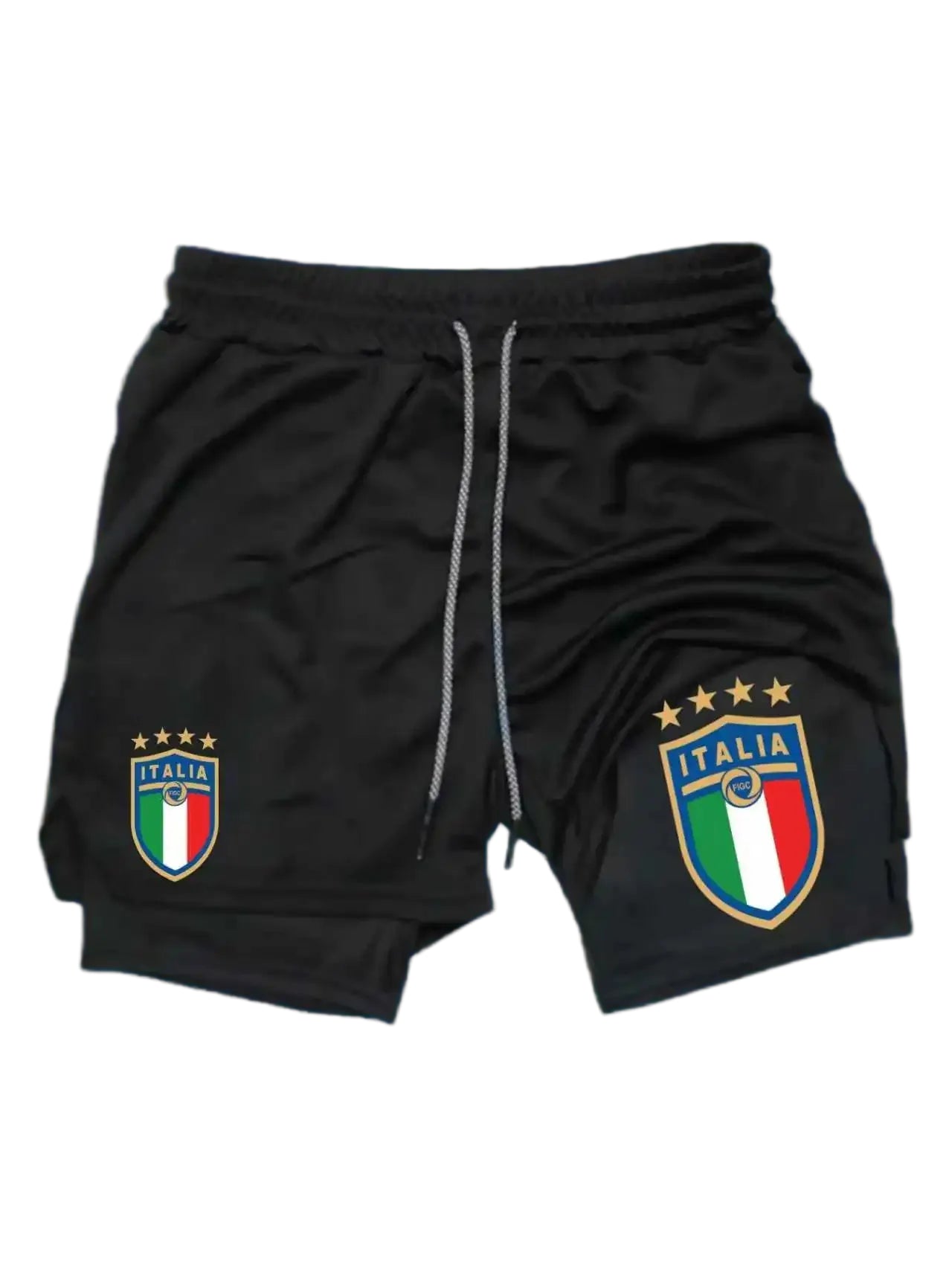 Men’s Camo 2-in-1 Running Shorts | Quick-Dry Gym Training Shorts with Built-In Pocket