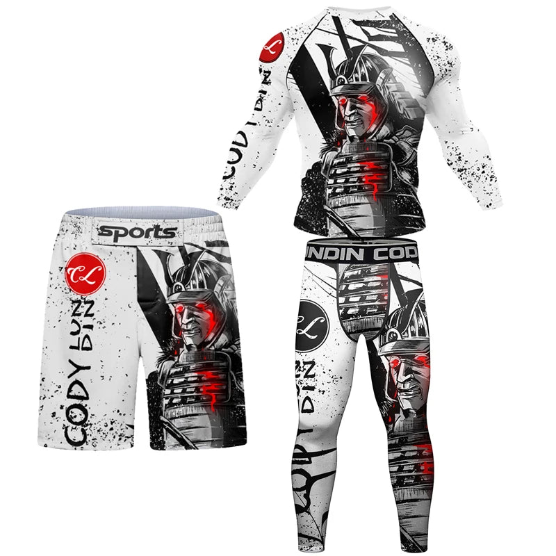 Men’s BJJ Jiu Jitsu Compression Suit with Shorts & Pants