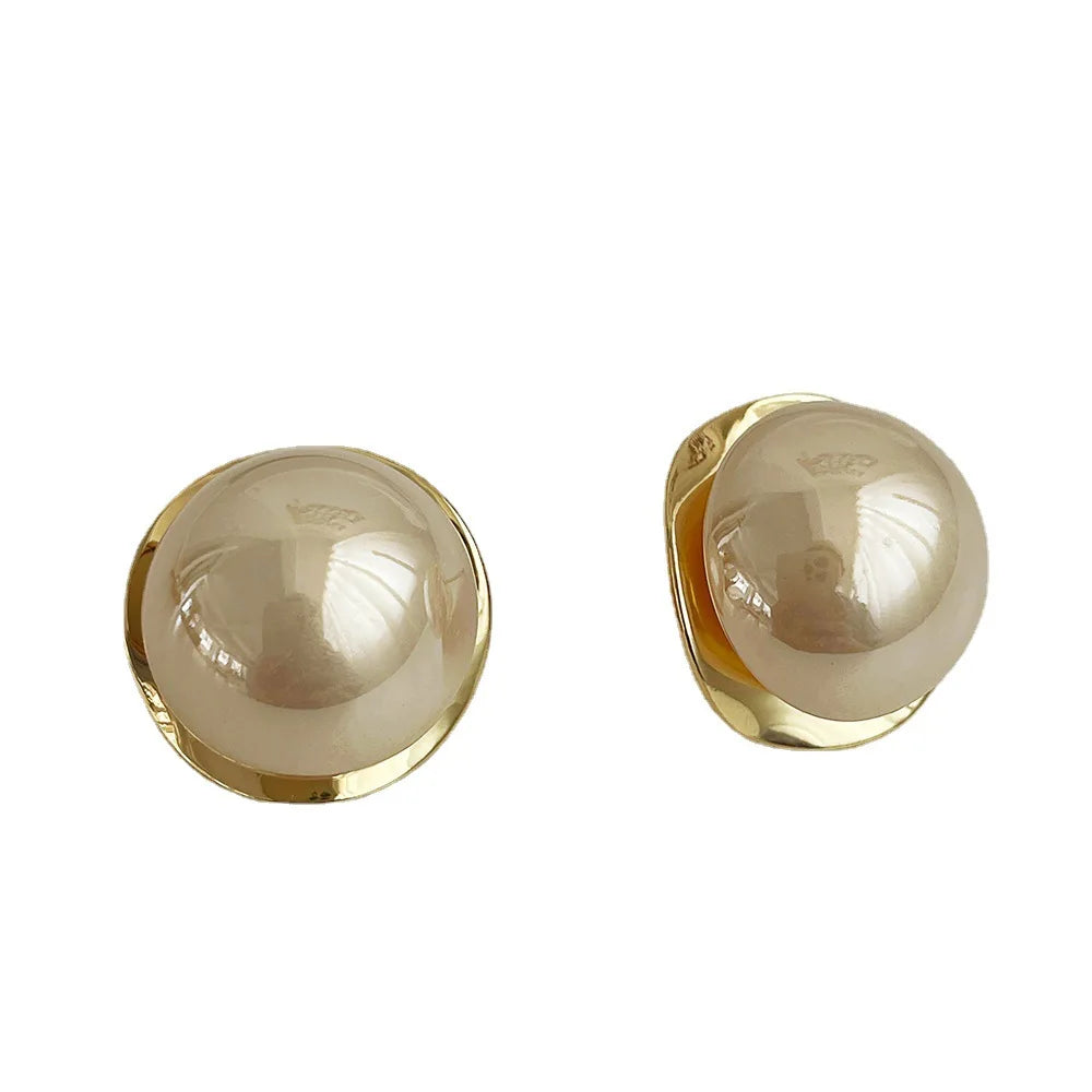 Golden Pearl Hoop Earrings