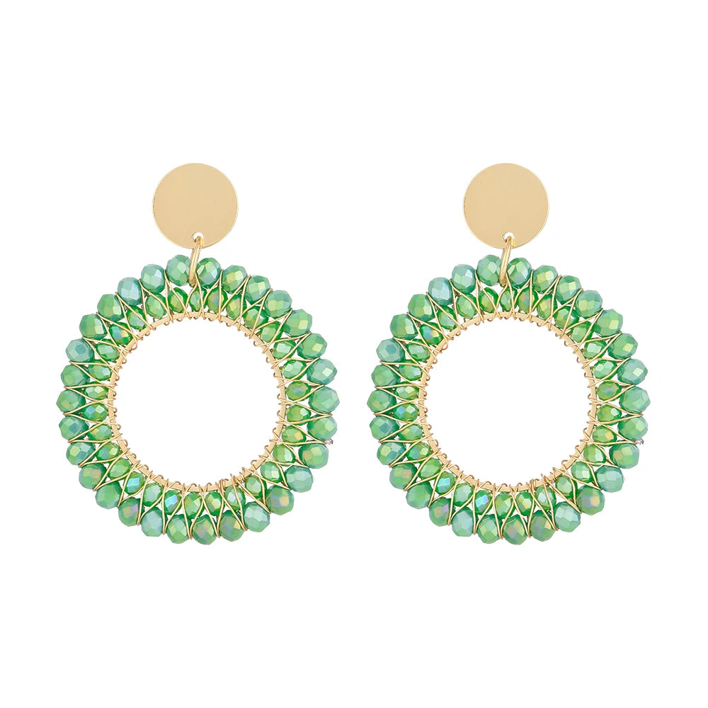 INKDEW Round Shape Drop Earrings for Women