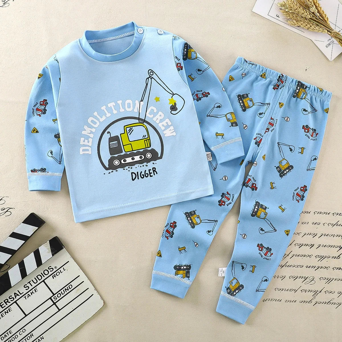 Kids Cartoon Cotton Clothing Set