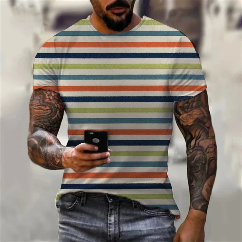 Unisex Oversized Stripe Print T-Shirt