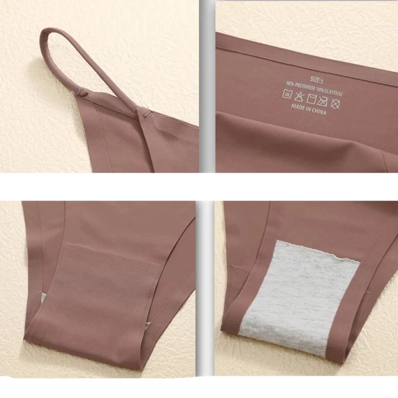 Seamless Ice Silk Briefs 3-Pack – Low-Rise & Ultra-Soft Lingerie Set