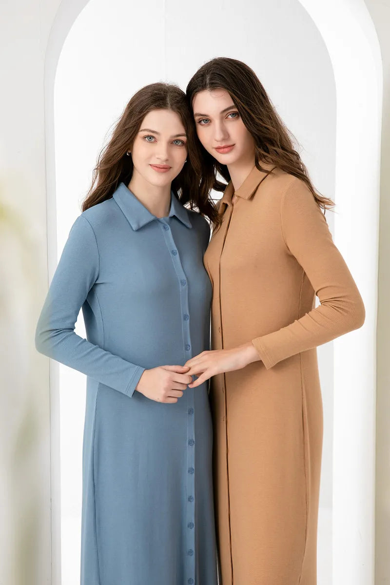Maxi Dress with Button Design for Women