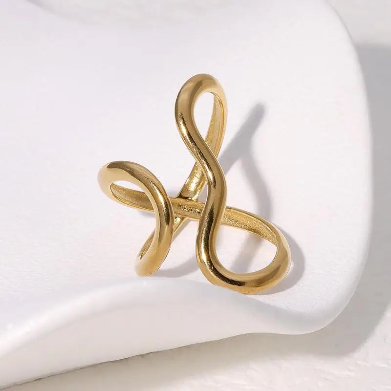18K Gold PVD Plated Open Ring