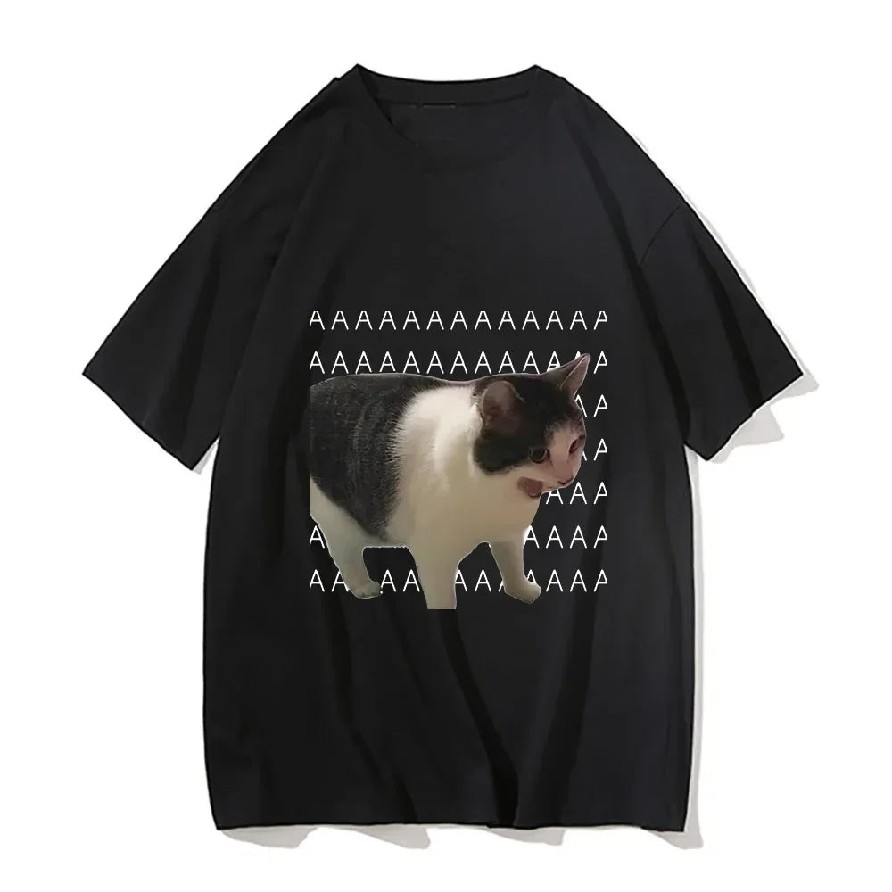 Funny Sad Crying Cat Meme T-Shirt | Casual Harajuku Summer Tee (Unisex)