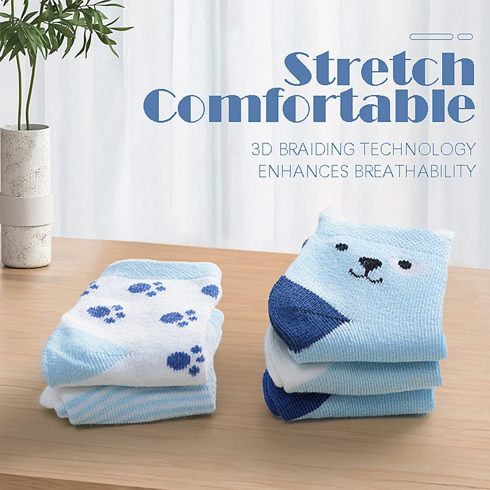 10 Pairs Baby Socks – Soft Cotton Cartoon Socks for Newborns & Toddlers