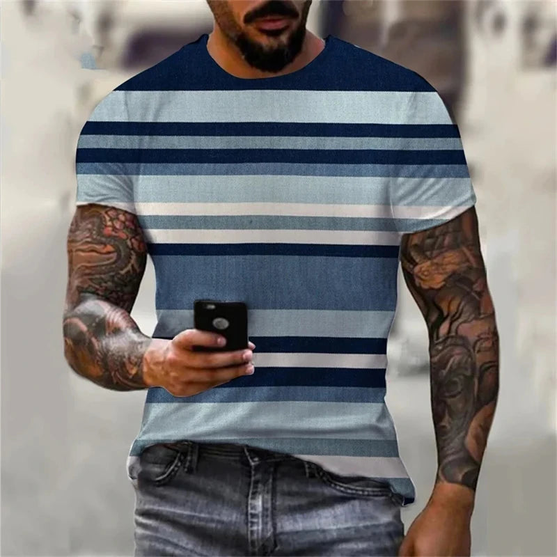 Unisex Oversized Stripe Print T-Shirt