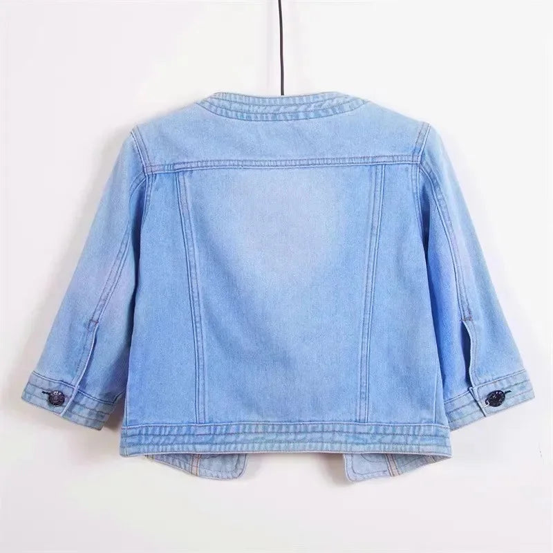 5XL New Quarter sleeved O neck Denim Jacket For women&