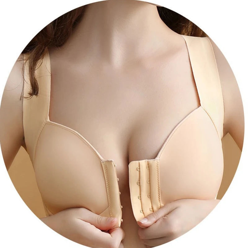 Large Size Seamless Front Button Bras | Vest-Style, Comfortable All-Day Support