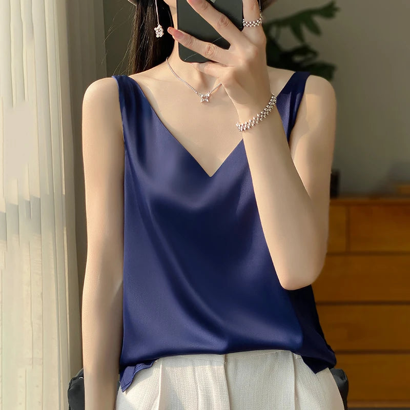 New Lce Silk Satin Camisole Women&