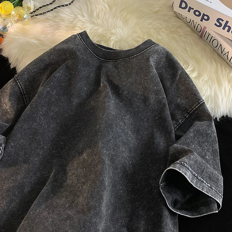 Oversized Acid-Washed Y2K T-Shirt