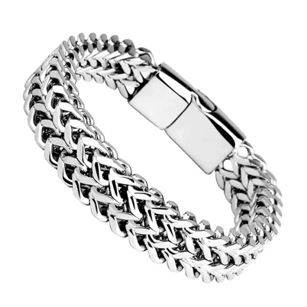 Stainless Steel Braided Fish Scale Bracelet