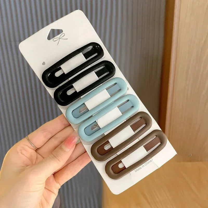 6-Piece Morandi Color BB Hair Clips for Women & Girls