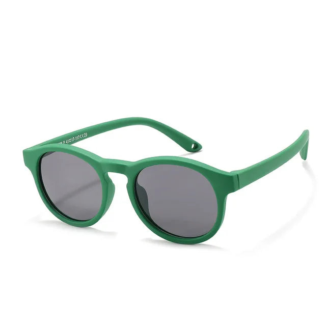 Baby’s First Sunglasses with Strap – Round Flexible Polarized UV400 Silicone Shades