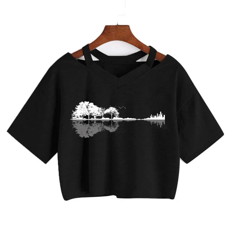 Y2K Graphic Cropped T-Shirt for Women | Harajuku Gothic Korean Style Tee