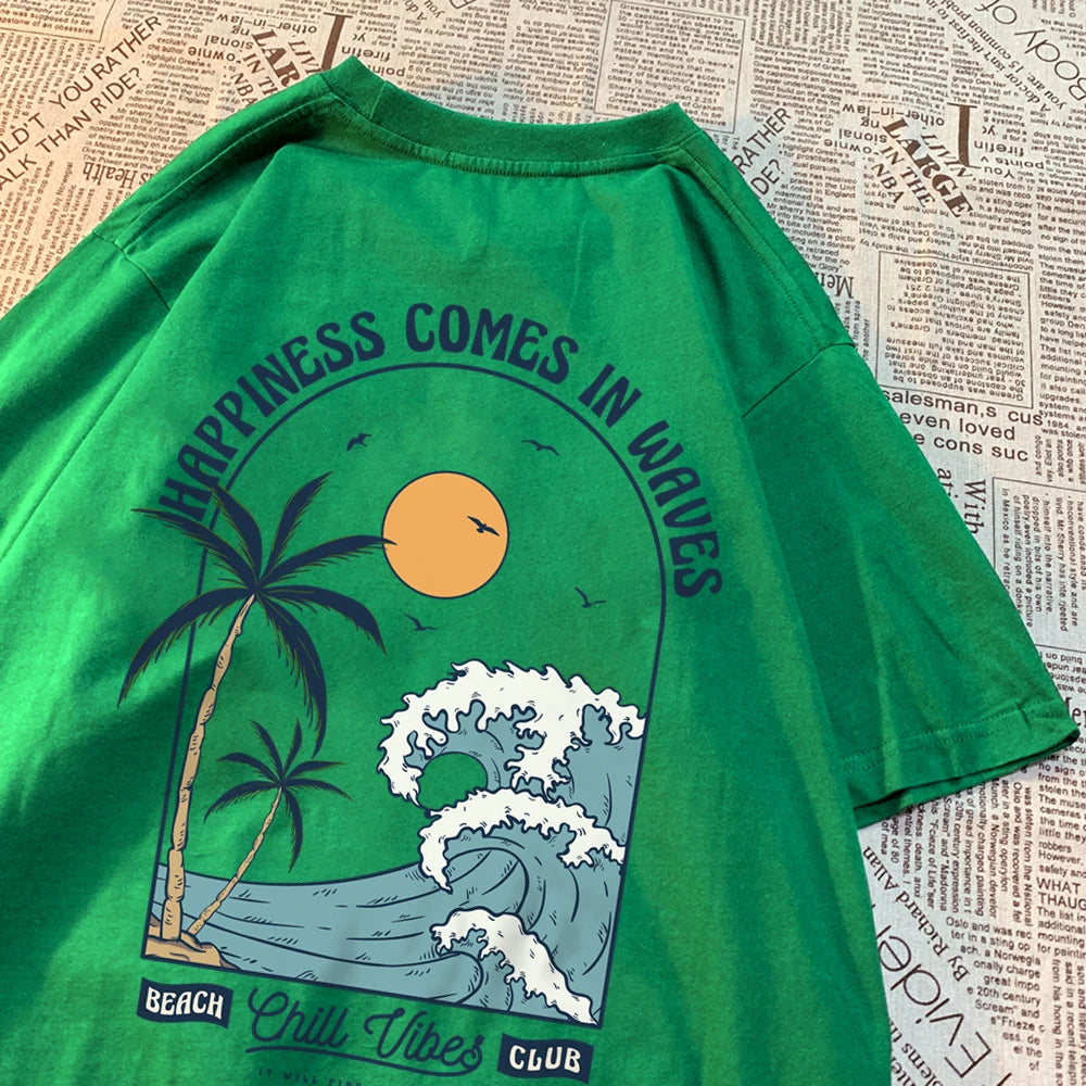 Waves Print Casual Tee