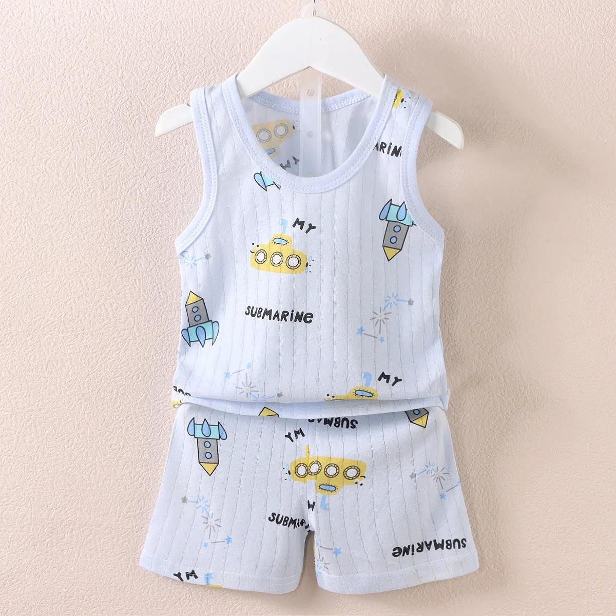 Kids Cotton Animal Print T-Shirt & Shorts Set