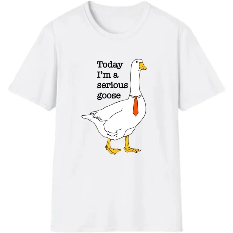 Today I’m A Serious Goose Funny Women’s T-Shirt | Cartoon Graphic Casual Summer Tee