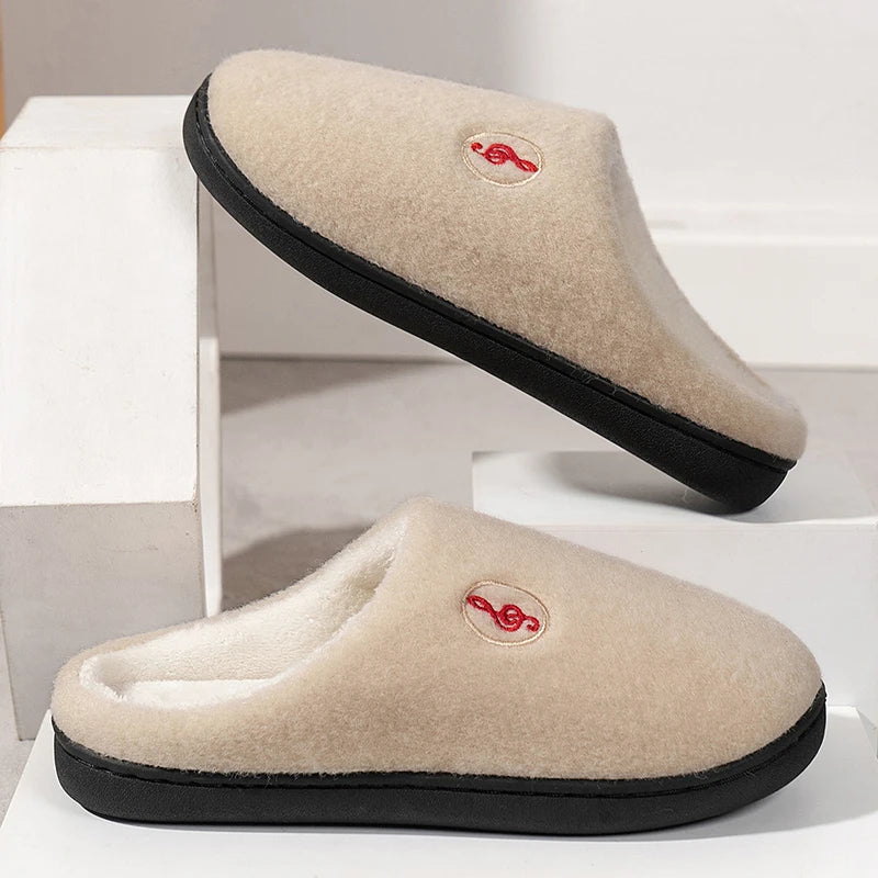 Casual Women’s Home Slippers | Warm & Elegant Music Note Design