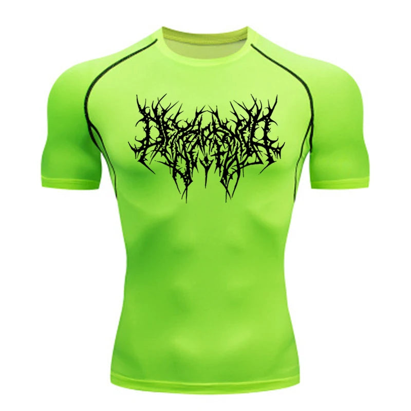 2024 Thorns Print Gym Tight T-Shirt Men&