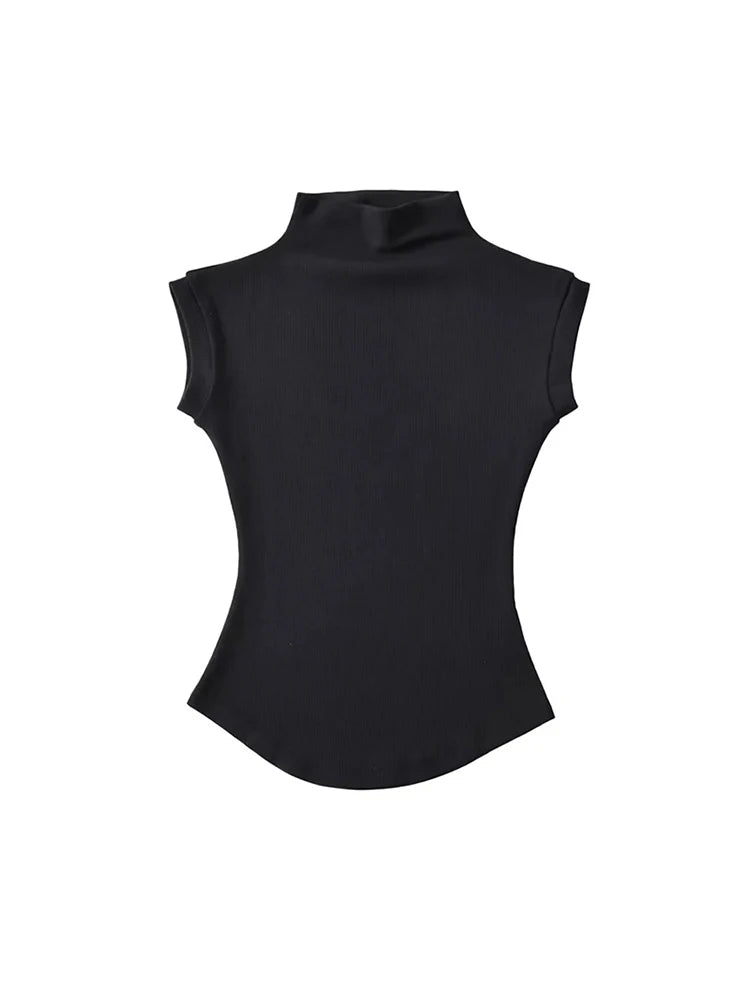 Women’s Summer Sexy Turtleneck Sleeveless T-Shirt