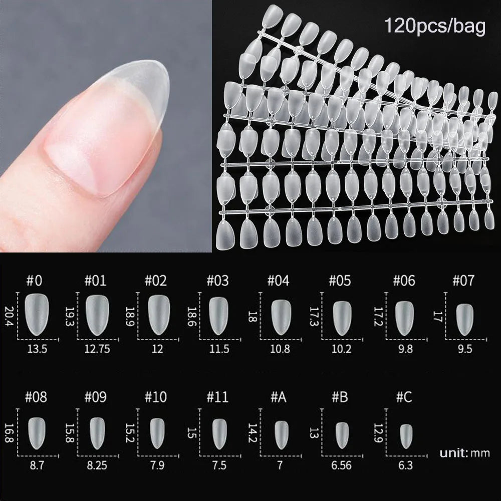 120pcs Matte Press On Nail Tips