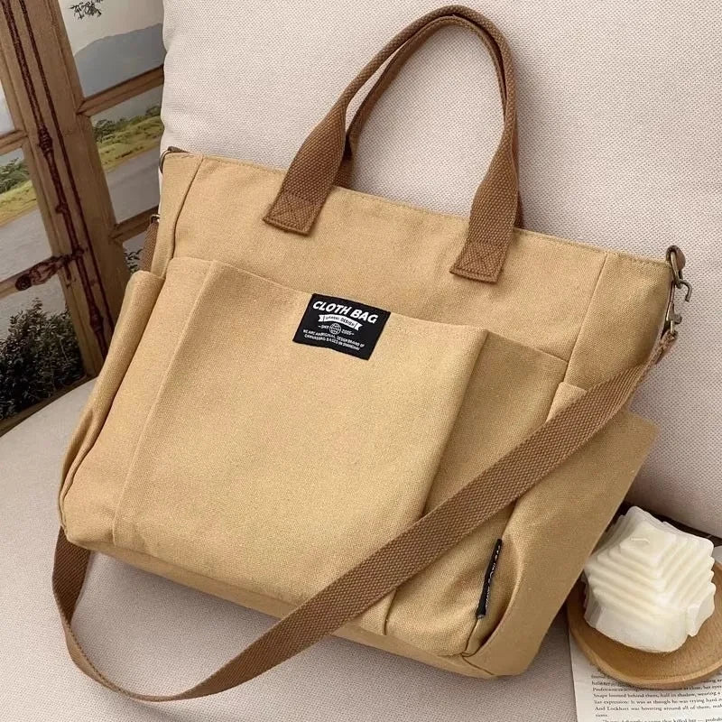 Urban Minimalist Canvas Tote Shoulder Bag