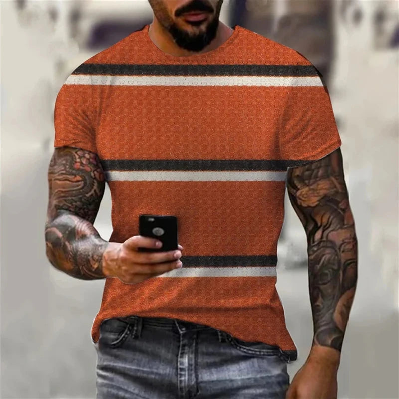 Unisex Oversized Stripe Print T-Shirt