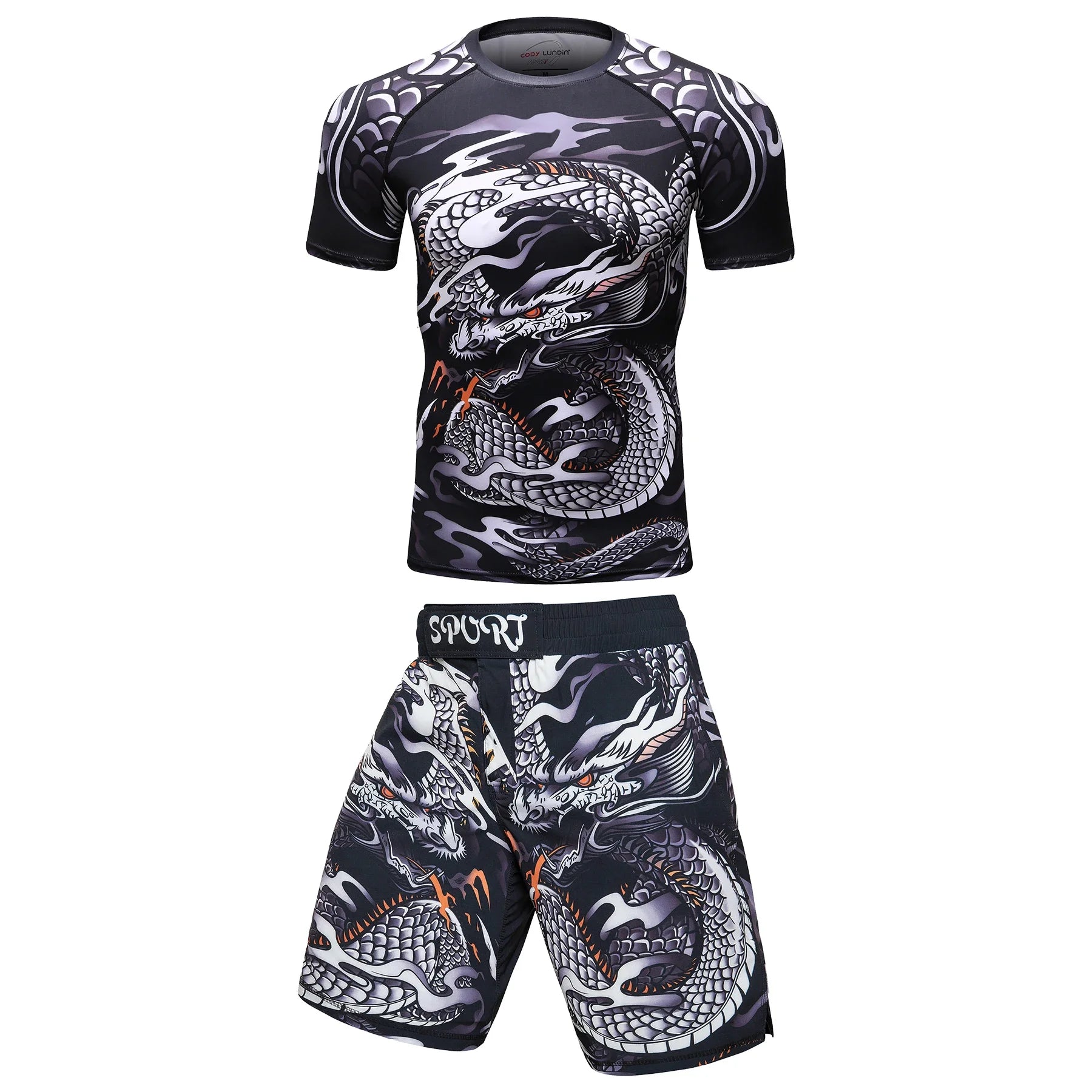 Two-Piece Sportswear Set – Rashguard & MMA Shorts