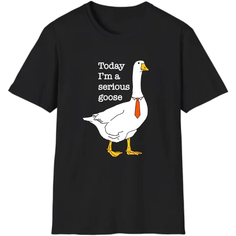 Today I’m A Serious Goose Funny Women’s T-Shirt | Cartoon Graphic Casual Summer Tee