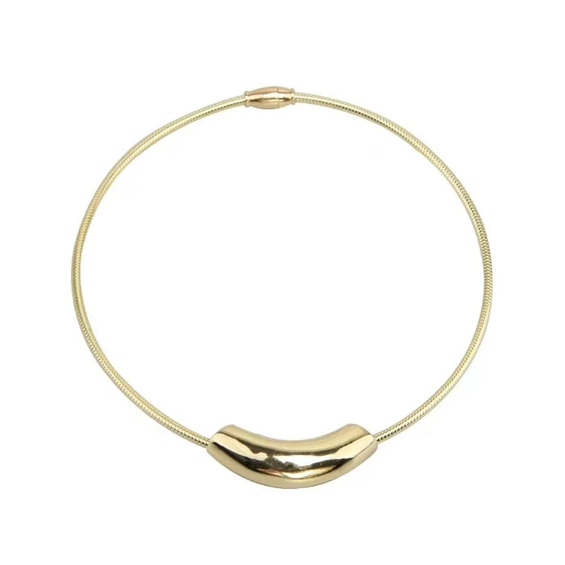 French Retro Metal Snake Bone Chain Collar