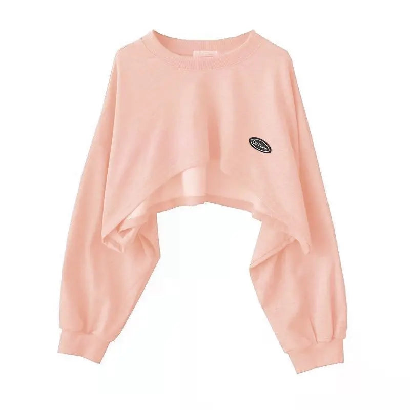 New Women Solid Color O-neck Long Sleeve Hoodie Sweatshirt Fashion Ladies Streetwear Slouch Pullover Jumper Tops