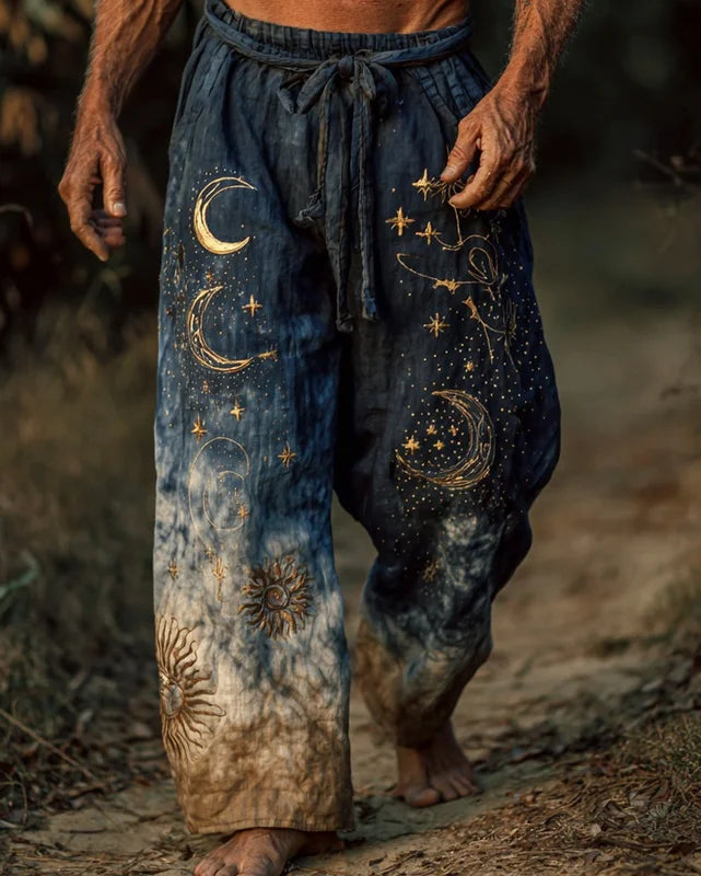 Men’s Retro Viking Celtic Skeleton 3D Printed Casual Drawstring Pants