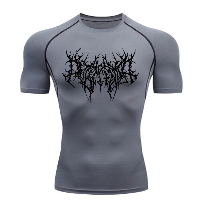 2024 Thorns Print Gym Tight T-Shirt Men&