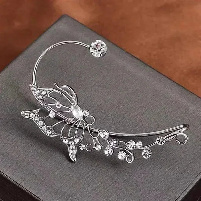 Zircon Butterfly No Piercing Clip-On Earrings