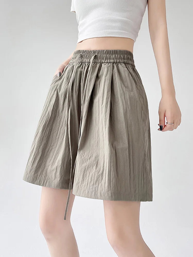 Women’s Summer Casual High-Waist Shorts | Soft Loose Beach Shorts with Pockets
