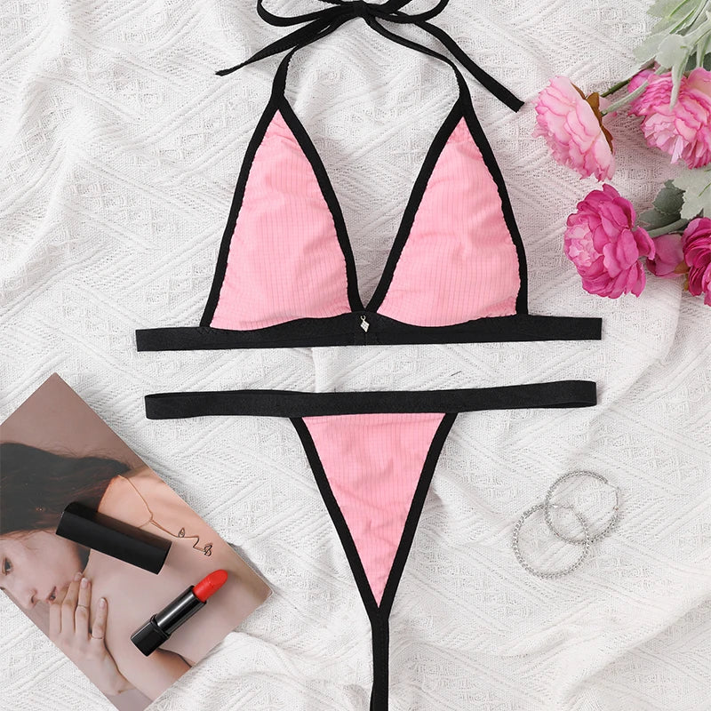 Women’s Micro Bikini Sexy Brazilian Thong Swimwear Set