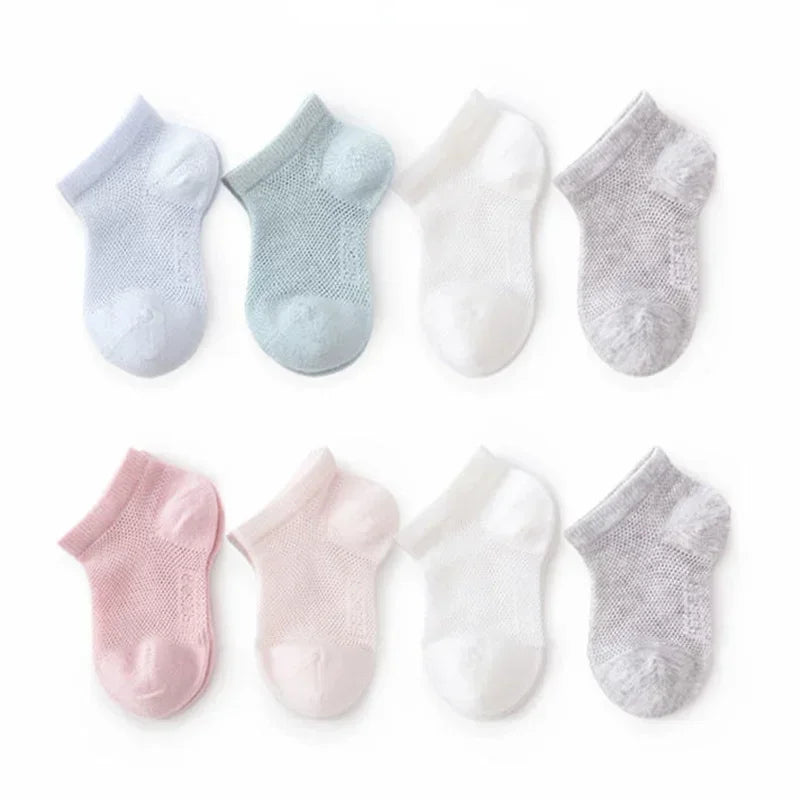3 Pairs Summer Baby Thin Mesh Cotton Ankle Socks