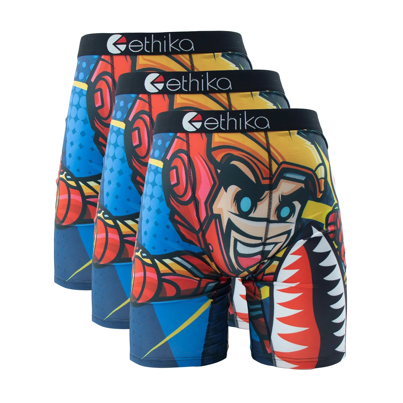 3Pcs ETHIKA Men Sexy Underwear Boxers Fashion Print Man Underwear Summer Breathable Panties Lingeries Plus Size Men Boxer Briefs