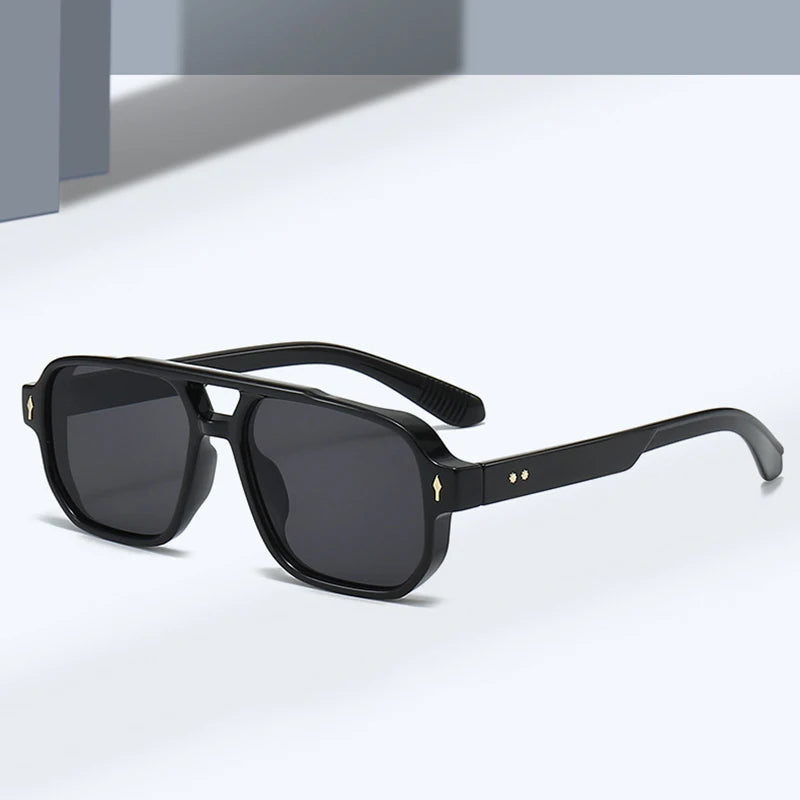 SO&EI Vintage Double Bridges Square Sunglasses