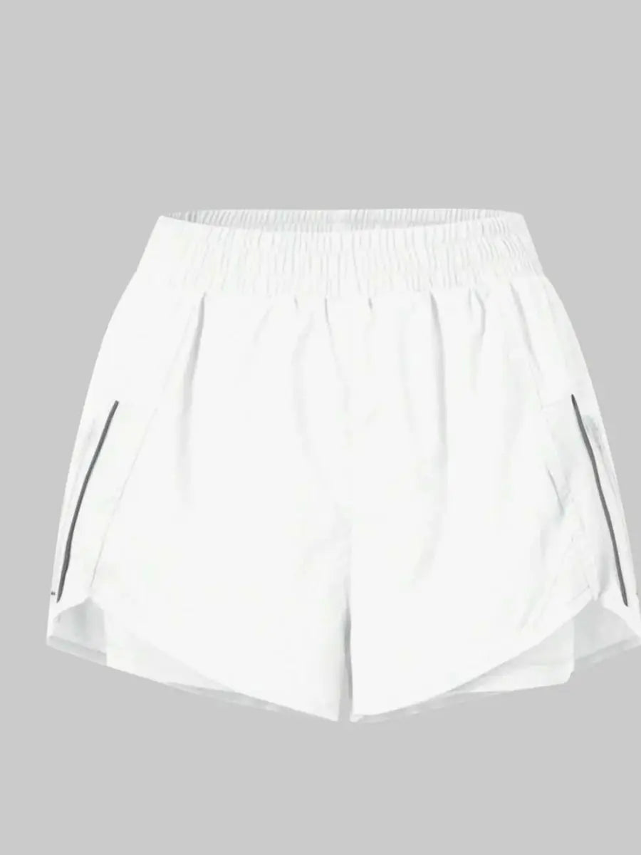 Unisex Running Sports Shorts with Zipper Pockets | Elastic Waist Activewear