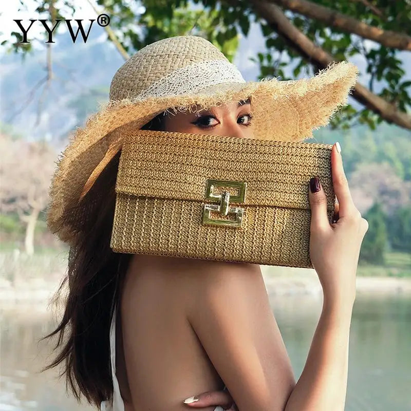 Straw Envelope Evening Handbag