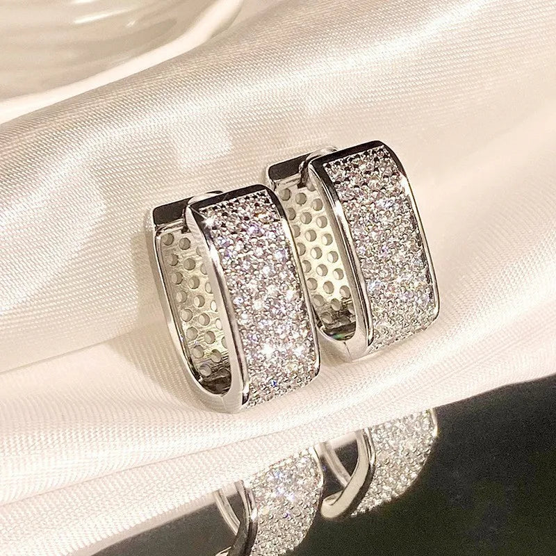 Zircon Geometric Square Hoop Earrings for Women